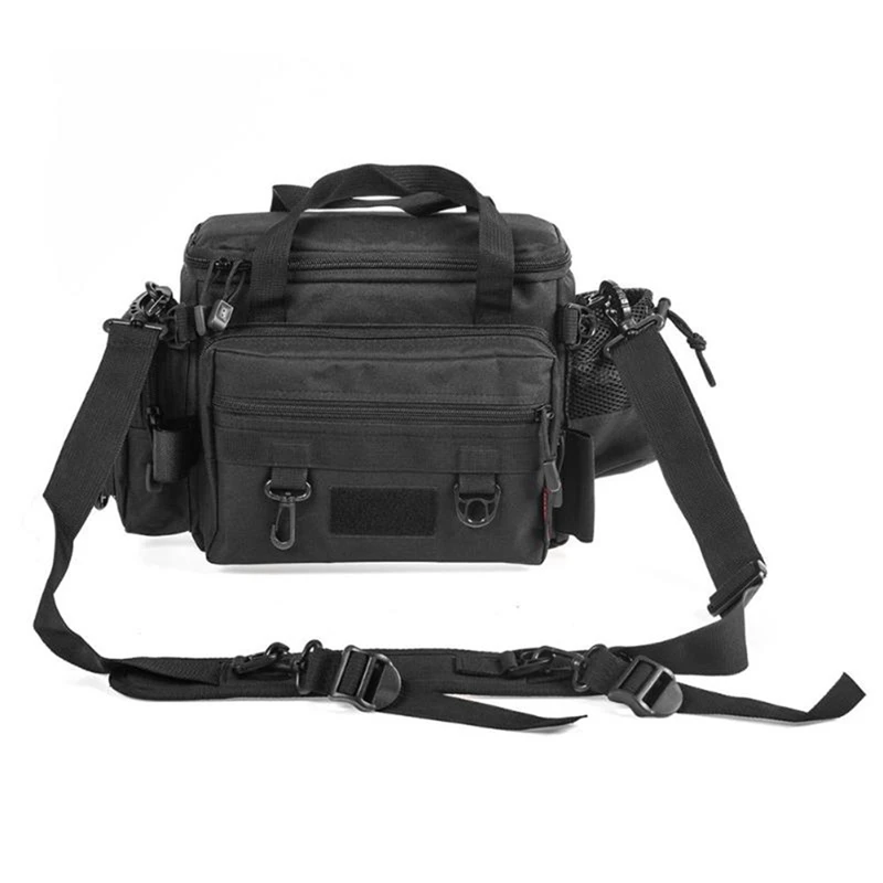 Multifunctional Waterproof Lure Fishing Tackle Fishing Bag Outdoor Waist Shoulder Bag Case Reel Lure Storage Bag 40CmX15CmX22Cm