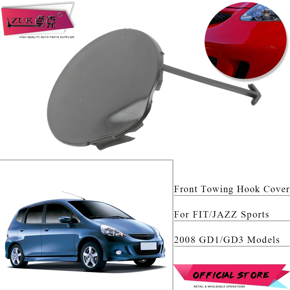 Крышка переднего бампера для буксирного крюка ZUK крышка HONDA FIT JAZZ Sports GD1 GD3 2008 OE