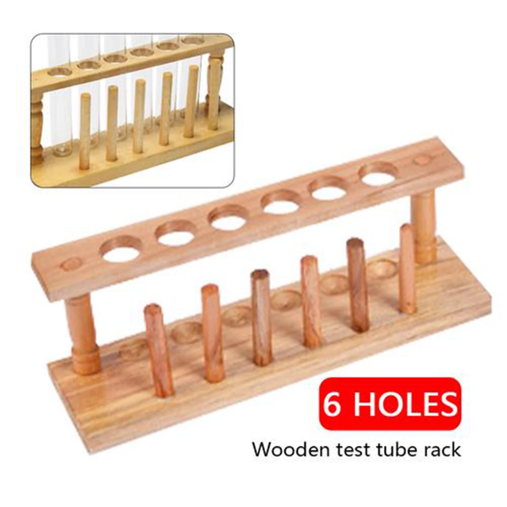 Tubo de ensayo para laboratorio de madera, estante de soporte de