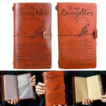 

2020 New Vintage Engraved Faux Leather Journal Notebook Diary My Dad Mom Travel Notepad