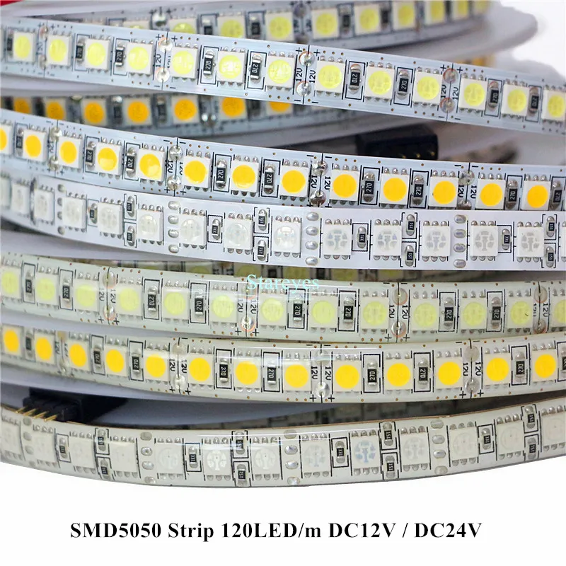 СВЕТОДИОДНАЯ лента SMD 5050 120 5 м 12 В постоянного тока 24 RGB Ледяной Синий Светодиодная
