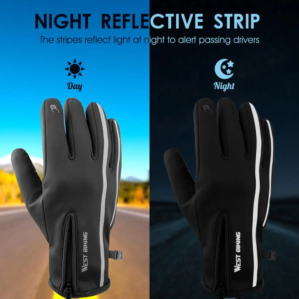 LERWAY Thermal Winter Warm Gloves, Touchscreen Gloves Windproof Water, Resistant Thermal Non-slip MTB Gloves Black For Men Women Running Driving - View #6