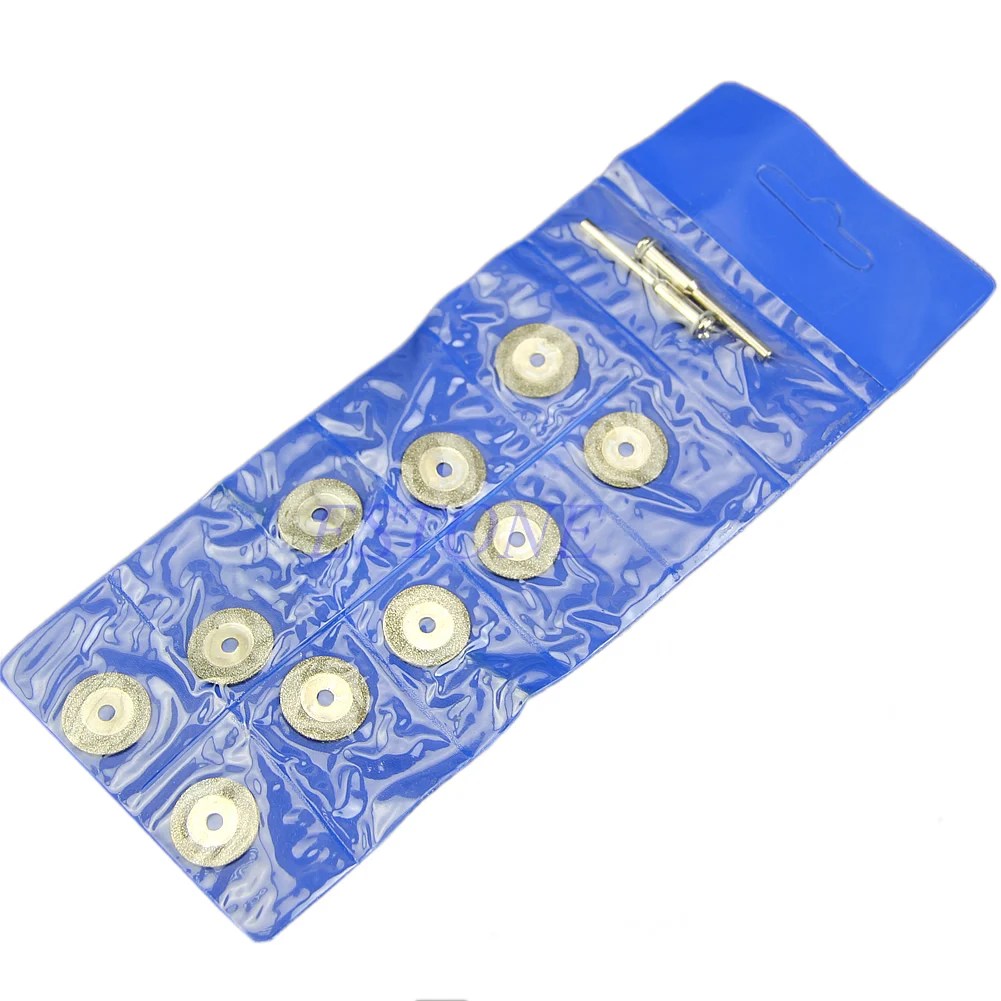 

Drop Shipping 10pcs 16mm Diamond Cut Off Disc Wheel Rotary Cutting Tools w/ Two Mandrel Arbors