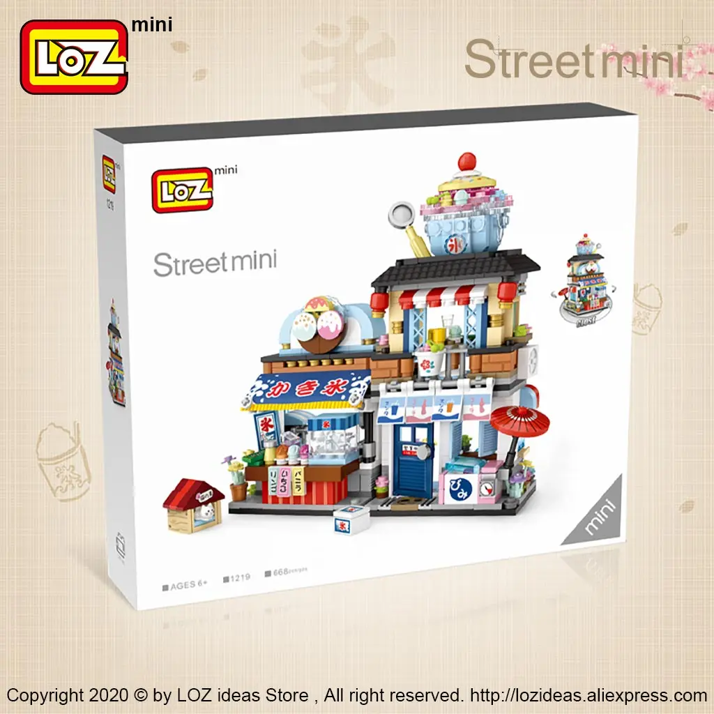 LOZ Mini Building Blocks Japanese Mini Street View folding food