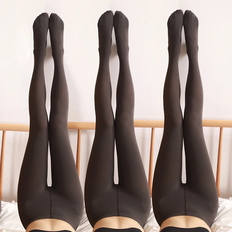 DOIAESKV Women Pantyhose Plus Size 120D Warm Autumn Winter Lined Tights High Waist Female Stretchy Slim Skinny Velvet Stockings - Image 3