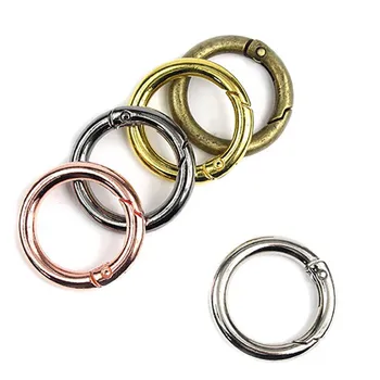 

Best! Key Chain Ring Round Quick Release Zinc Alloy Carabiner Connector Circular Keychain Clip Keys Organization