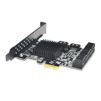 

88SE9215 Chip 8 Ports SATA 3.0 to PCIe Expansion Card PCI Express SATA Adapter SATA 3 Converter with Heat Sink for HDD