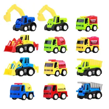 

TOYMYTOY 12PCS/SET Kids Pull-back Vehicles Educational Toys plastic toy vehicles for Boys and Girls Gift (Random Color)