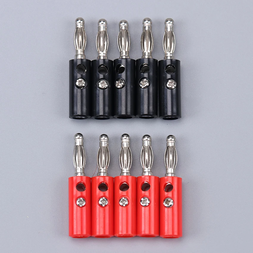 10PCS 4mm Lantern Test Plug Connect From 4mm Diameter Audio Speaker Wire Lantern Silver Plate Plugs Connectors