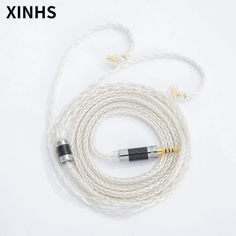 

XINHS 16 Core 5N Single Crystal Copper Silver Plated Wire Headphone Wire HiFi MMCX 0.78mm 2Pin Earphones Upgrade Cable