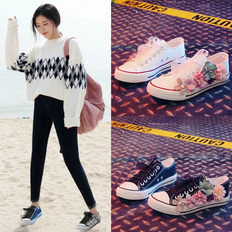 HOT Women Sneakers 2020 Fashion Breathble applique Vulcanized Shoes