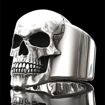 

Secret Boy New Men's Fashion Carbide Hip Hop Skull Ring Skull Punk Gothic Jewelry Engagement Wedding Party Ring For Men