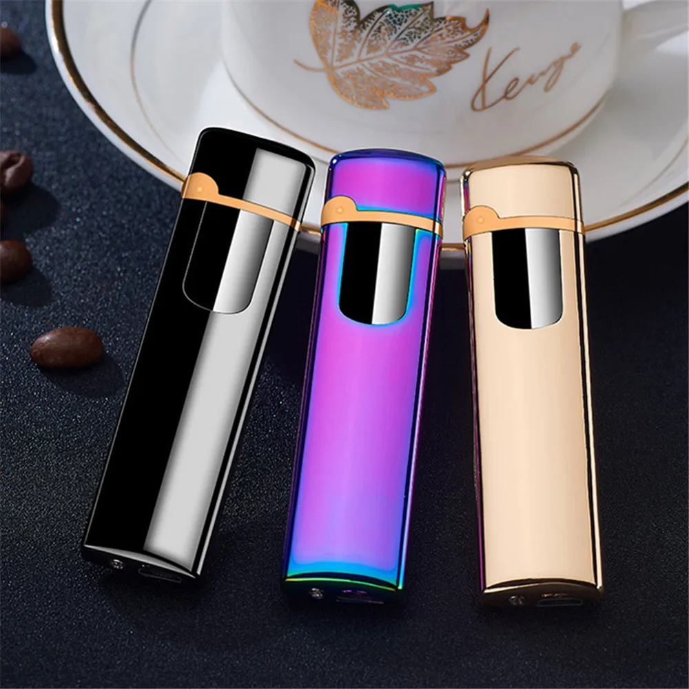 Двусторонняя Зажигалка usb зарядка сенсорный датчик переключатель ветрозащитный