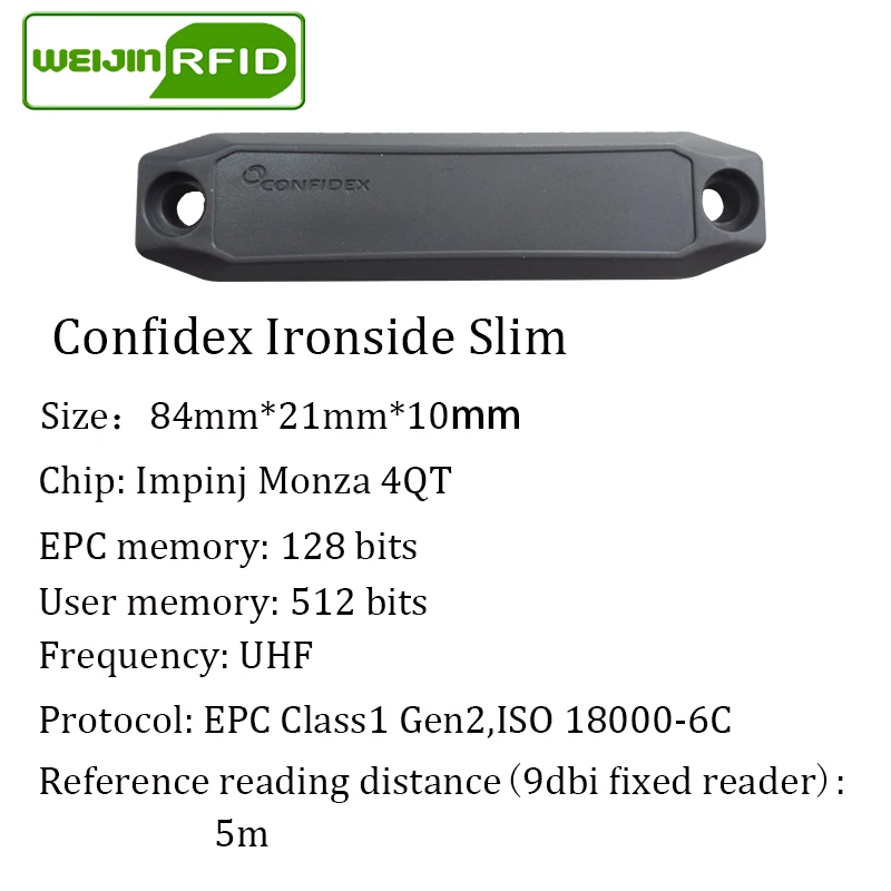 UHF RFID металлическая бирка confidex ironside slim 915 м 868 МГц Impinj Monza4QT EPC 5 шт. Прочный ABS Смарт пассивный RFID метки