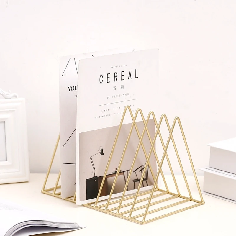 

Concise Geometric Iron Bookshelf Magazine The Press Frame Study Office Desktop Book Accept Arrangement Frame