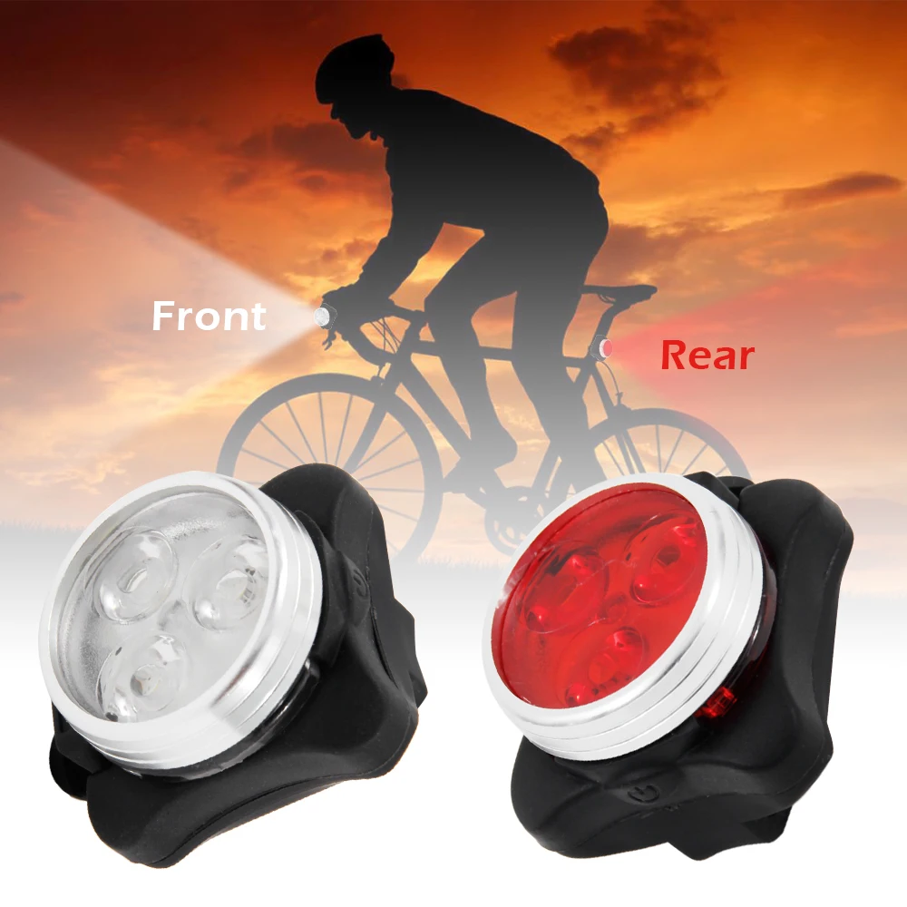 

2pcs Bicycle Lights 4 Modes Rechargeable USB LED Bike Light Built-in Battery Red Whilt Light Set with Mount Bicycle Accessories