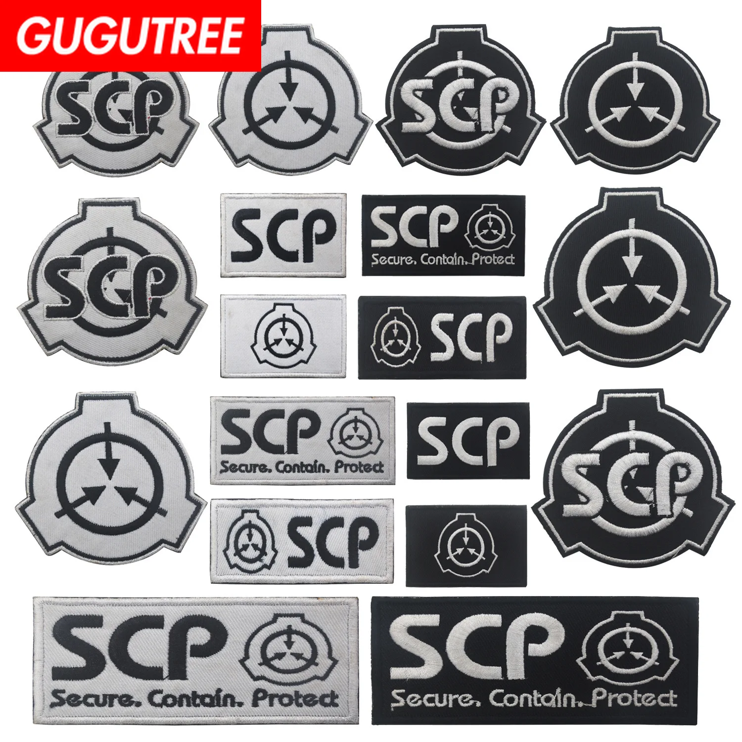 GUGUTREE крючок для вышивания & Петля SCP патч вышитые буквы нашивки Алфавит значки