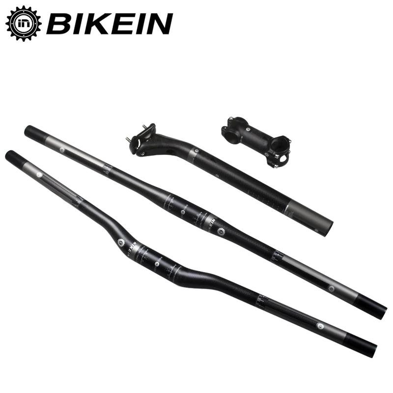 

BIKEIN Professional Mountain Bike Cycling Handlebar + Seatpost + Stem Cycling MTB Handlebars Sets Bicycle Parts Matte 465g