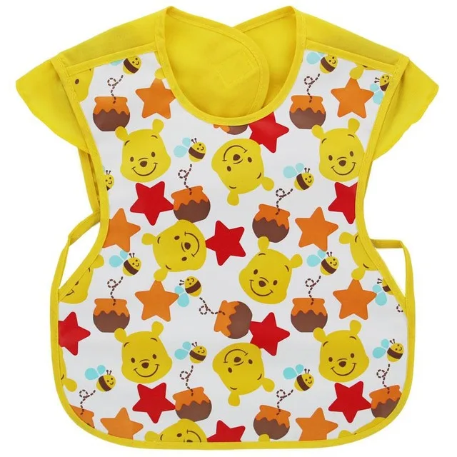 Disney Cute Baby Bibs Waterproof Short Sleeve Apron Children Feeding Smock Bib Burp Clothes Soft Eat Toddler Baberos Bavoir Bibs - Цвет: 9