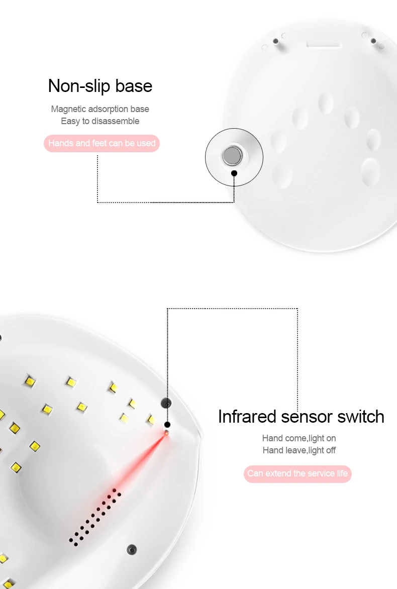 Светодиодная УФ-лампа для ногтей 52 Вт Профессиональный автоматический датчик для маникюрного салона и домашнего маникюра