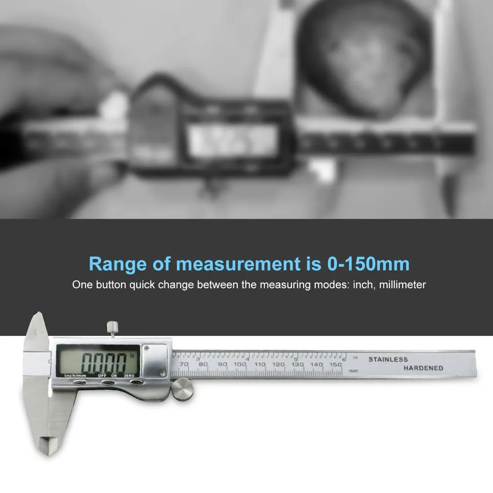 150 мм/6 дюймов электронный прецизионный цифровой штангенциркуль Инструмент Линейка из нержавеющей стали микрометр измерительные инструменты Калибр