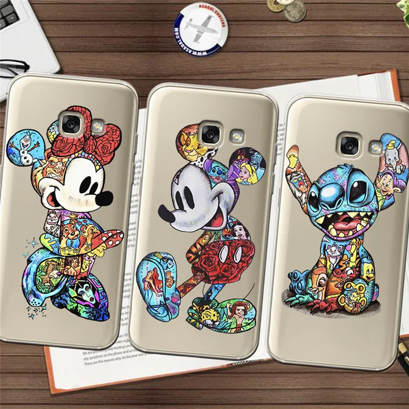 

Luxury Mickey Stitch For Samsung Galaxy S6 S7 Edge S8 S9 S10 Plus Lite Note 8 9 10 M10 M20 M30 phone Case Cover Coque Etui Funda