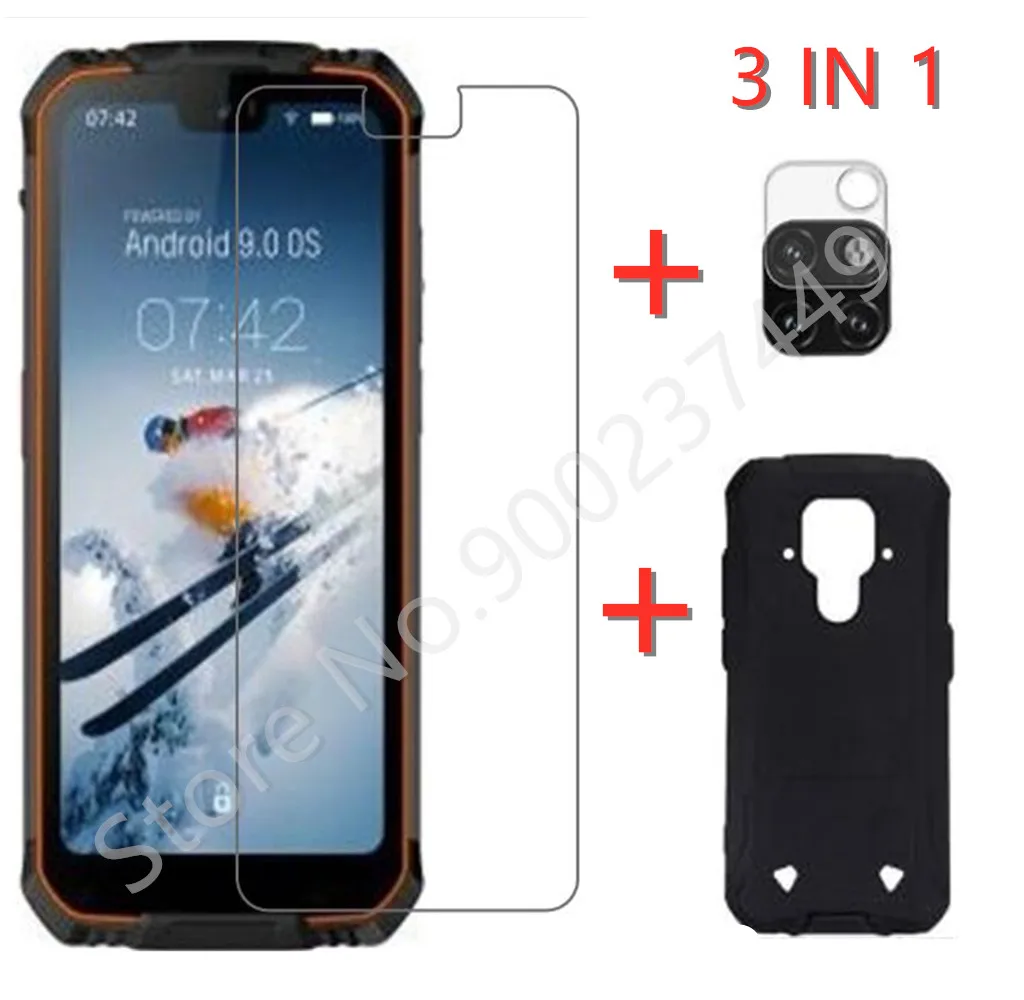 3 в 1 чехол + закаленное стекло для камеры Для Doogee S68 Pro Защитное экрана 2.5D телефона |