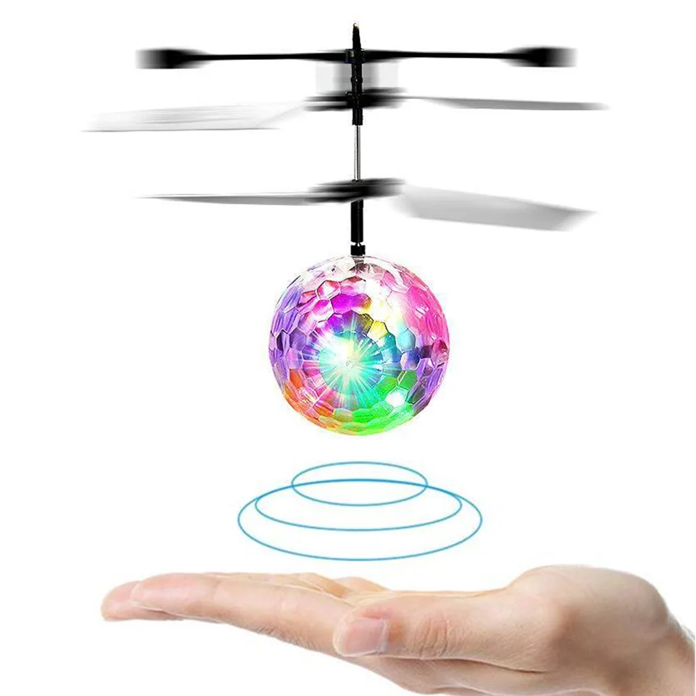 Mini RC Drone Hand Induction Flying Ball Anti-stress LED Light Helicopter Aircraft For Kids Christmas Gift
