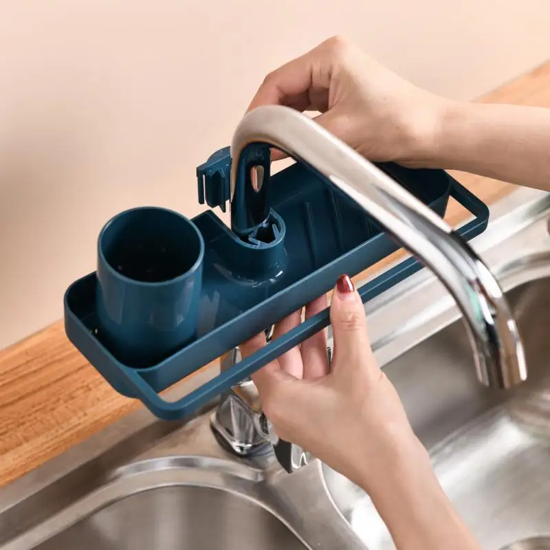 Sink Hanging Storage Rack Holder Faucet Clip Bathroom Kitchen Dishcloth Shelf Drain Dry Towel Organizer | Дом и сад