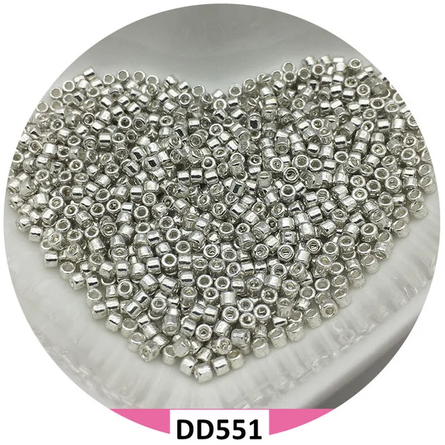 600Pcs 2mm Miyuki Delica Beads Japan Bronze Glass Beads Bohemia Style Metallic Seedbeads For DIY Jewelry Making Bracele Earring DD551 Silver