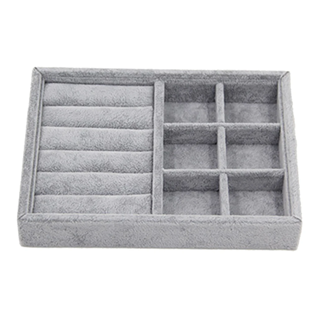 Gray Color Jewelry Tray Insert Type Display Show Case Earring necklace Organizer for Bracelets Jewelry shop tool