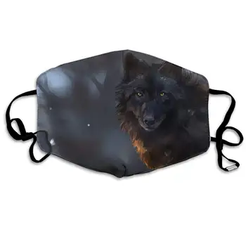 

Polyester Anti-dust Mouth Mask - Fantasy Wolf Painting Art Washed Reusable Mouth-Muffle - Fashion Printed Face Masks for Outdoor