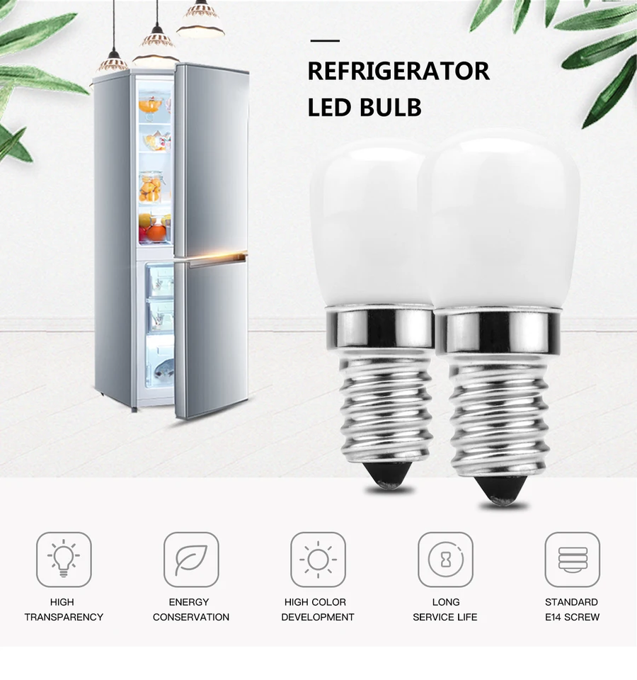 Ampoule à vis pour réfrigérateur, lampe LED, éclairage domestique, vitrine,  E14, 220V, 1 pièce, 5 pièces - AliExpress