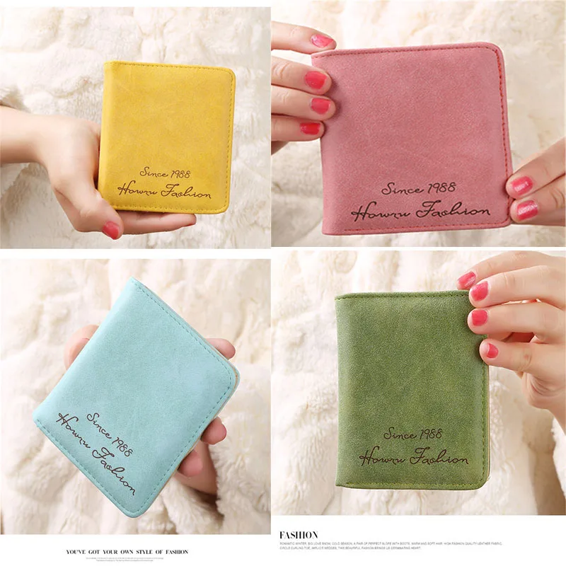 

Wallet 2019 New Women's Wallet Coin Purse Phone Card Wallet Leather Wallet Ms. Scrub Short Wallet Retro Buckle Laptop Wallet