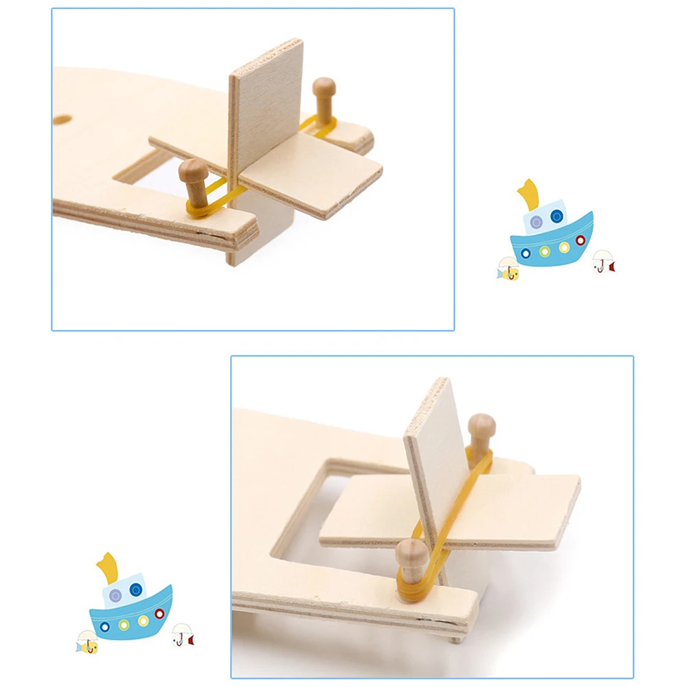 Дети окрашенные DIY лодка ручной работы наборы дети DIY деревянная модель парусника детский сад Развивающие головоломки игрушки