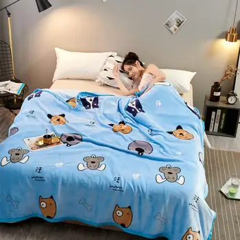 

Xiaowangcai Blue Blanket Ferret Blanket Air Conditioning Blanket Twin Twin Queen Queen bed