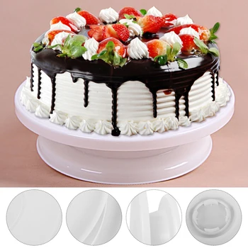 

Plastic Cake Turntable Rotating Cake Plastic Dough Knife Decorating Cream Cakes Stand Rotary Table DIY Pan Baking Tool