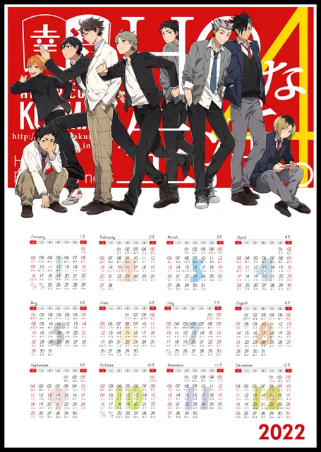 Japan Anime Haikyuu!! Volleyball Boy Cartoon 2022 Calendar Poster Modular Painting Anime Posters 2022 Year Calendar Wall Decor|Wall Stickers| - Aliexpress