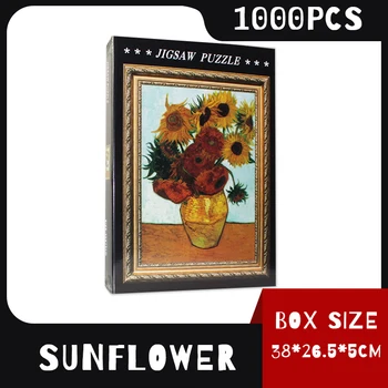 

Diy Paper Puzzle Famous Painting Sunflower 1000 Pieces Toys for Children 1000 Piece Jigsaw Puzzles for Adults Kids Birthday Gift