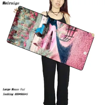 

Beautiful Red Leaves Scenery 900x400mm large Lock Edge gaming mouse pad tablets notebook office mouse mats for LOL CSGO