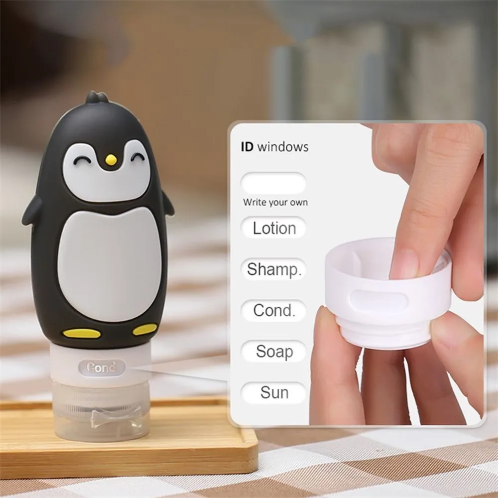 1pc Portable Squeeze Multi function Cartoon Animal Modeling Bottle Silicone Cartoon Liquid Makeup Container 4