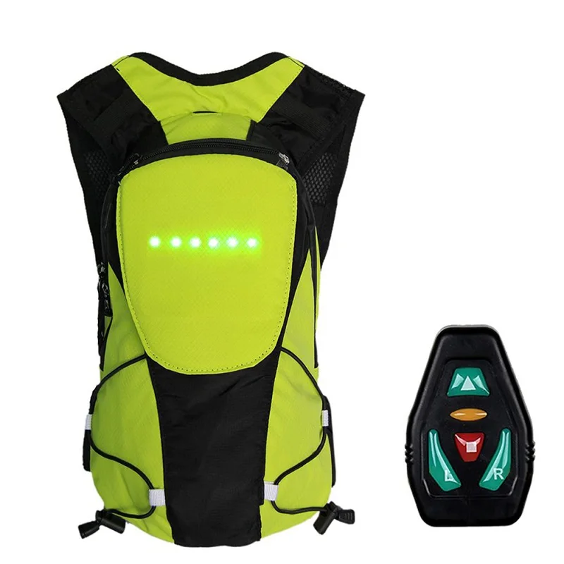 

2019 new Unisex Cycling Backpack LED Warning Light Safety Rear Signal USB Wireless remote control LED Vest Bag Bicycle Bags