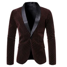 PUIMENTIUA 2019 Fashion Men Autumn Blazer Vintage Groom Velvet Wedding Men Suit Slim Fit Patchwork V-Neck Button Plaid Blazers PUIMENTIUA 2019 Fashion Men Autumn Blazer Vintage Groom Velvet Wedding Men Suit Slim Fit Patchwork V-Neck Button Plaid Blazers
