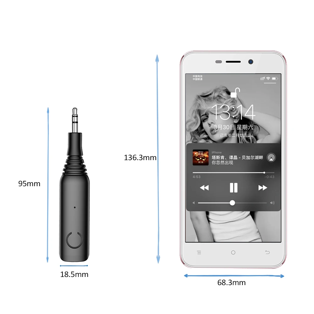 Wireless Bluetooth 5 0 Car Kit Mini 3 5mm Jack AUX Handsfree Stereo Music Audio Receiver Adapter for Car Headphone Speaker