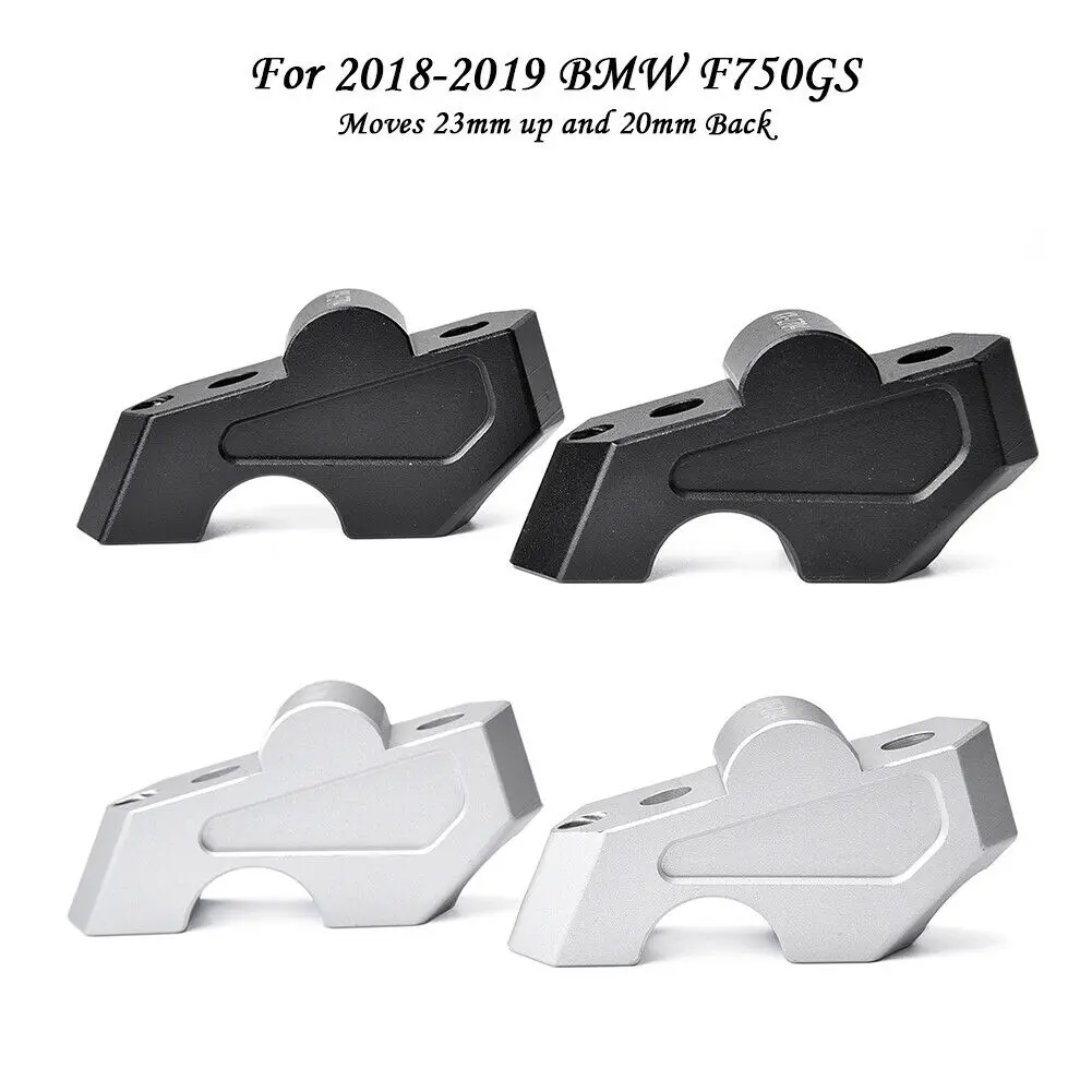 

2pcs Motorcycle CNC Aluminum Handlebar Riser Clamp Mount Taper Extend Handle Bar Raised 23mm For BMW F750GS F750 GS 2018 2019