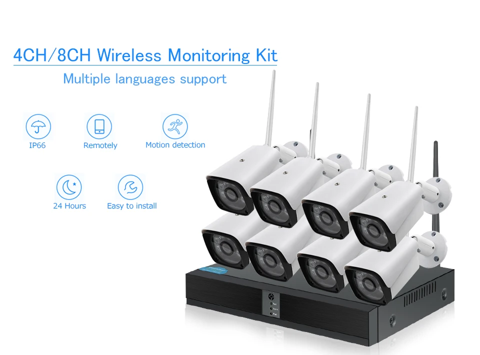 4CH 1080P Беспроводная система камер домашней безопасности IP камера WiFi DVR комплекты CCTV камера система наружного видеонаблюдения 4 камеры s