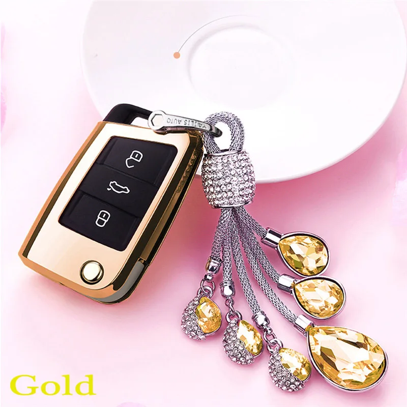 

Soft TPU Car Key Protection Case Protector Cover Shell Holder Ring for Cars Accessories For VW Golf-7 Tiguan-L POLO