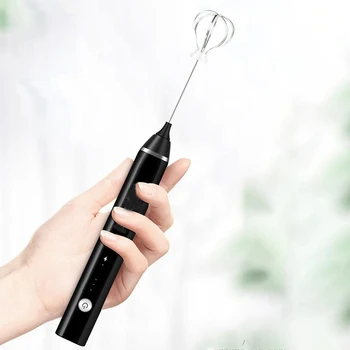 

Portable Electric Milk Frother Kit Double Layer Whisk Head USB Cable Home Kitchen Quickly Mixer Foam Maker Accessories