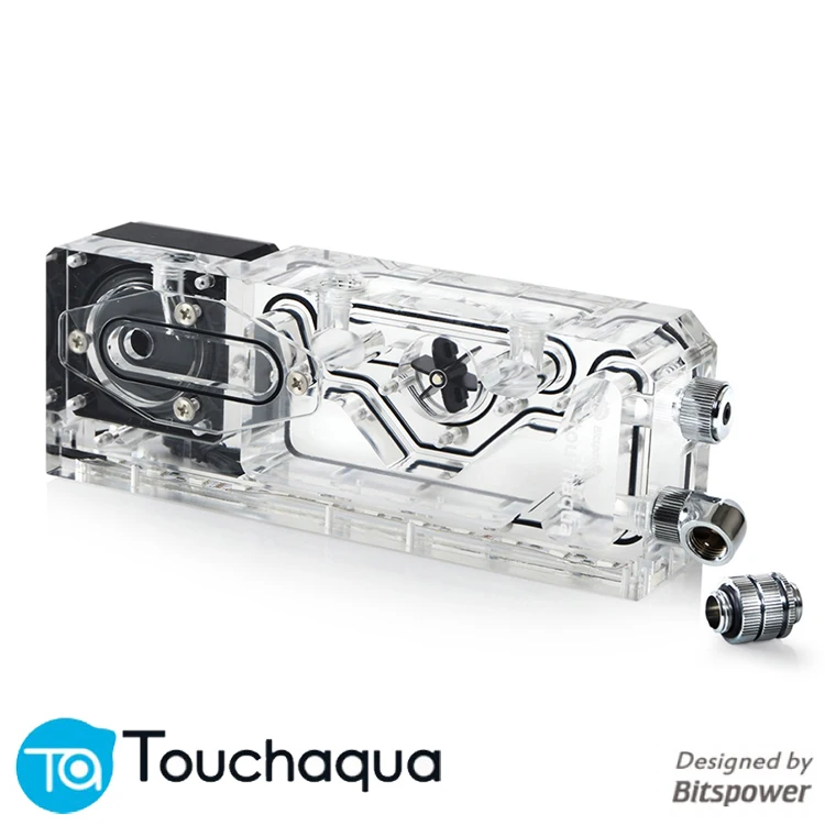 

Bitspower Touchaqua Water Tank PWM XYZ reservoir combo 17w pump Digital RGB Light Sync 220x52x52 MM