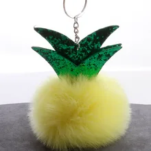Маленький ананас помпон брелок для ключей, импортные товары, Лидер продаж sheng Дэн shu ouma вы с пушистым шариком на подвеске автомобиля модная плисовая подвеска